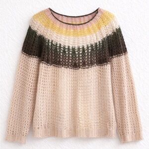 TWINS Italian Made Mohair Blend Open Knit Sweater Size Small